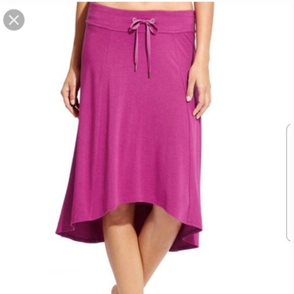 Athleta Dresses & Skirts - ATHLETA Beachcomber Midi Hi-Low Skirt Medium Cactus Flower Pink Athleisure
